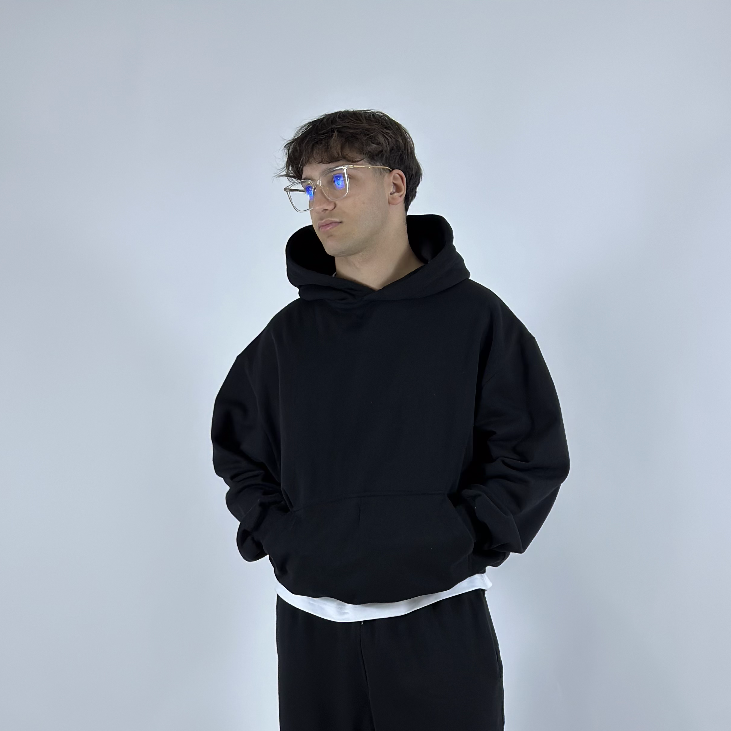 Black Boxy Oversized Hoodie