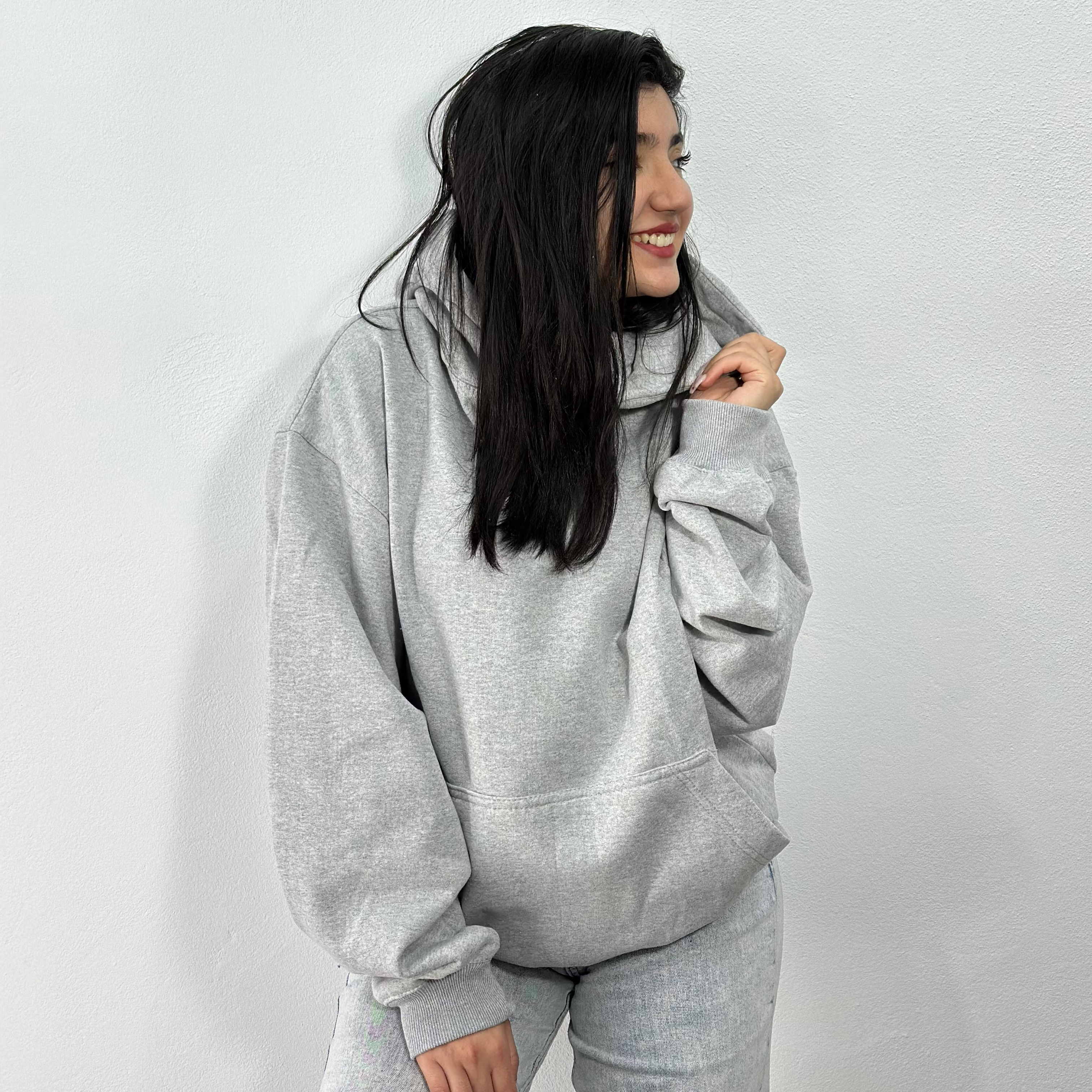 Grey Boxy Oversized Hoodie