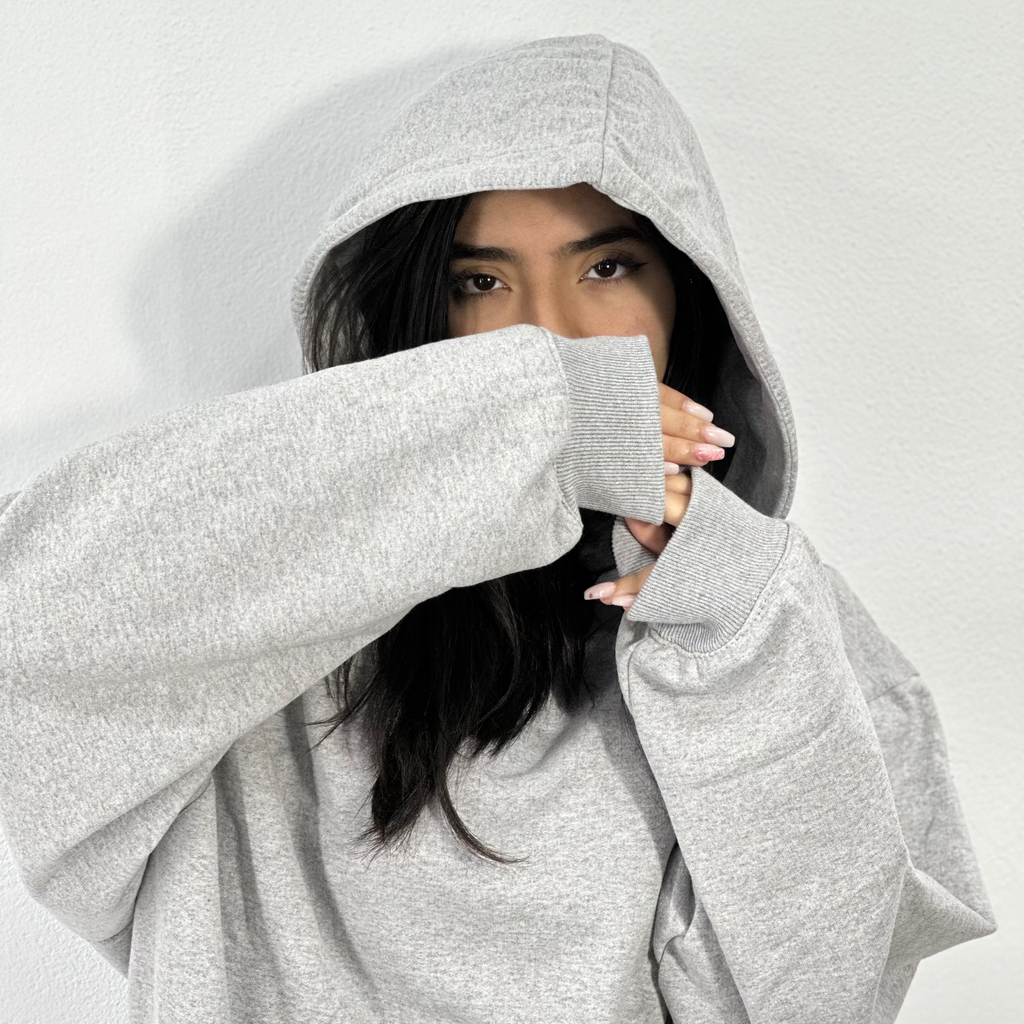 Grey Boxy Oversized Hoodie