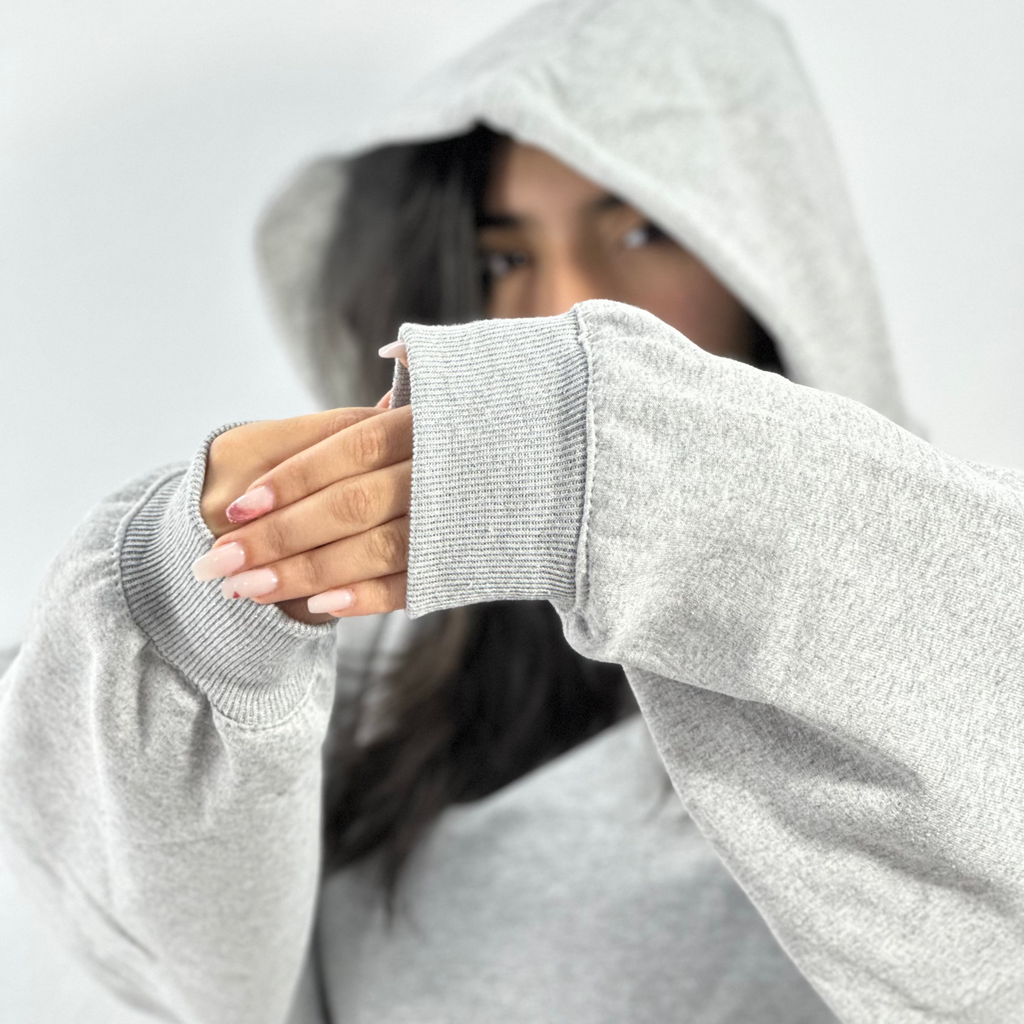 Grey Boxy Oversized Hoodie
