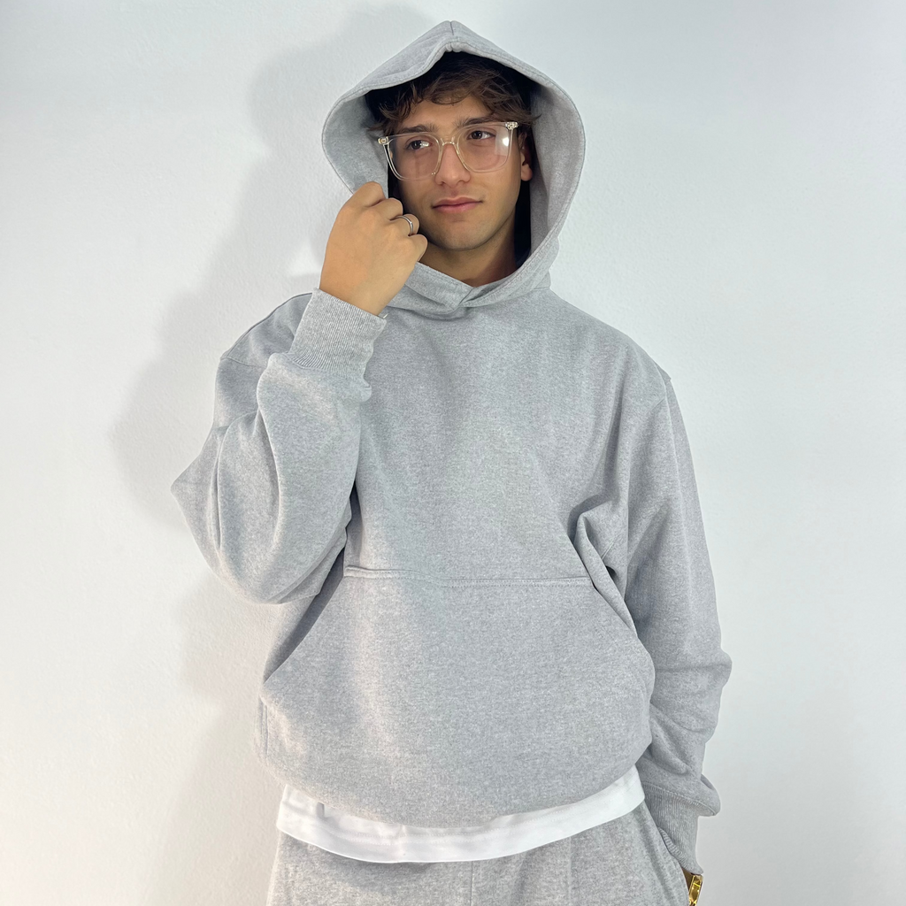 Grey Boxy Oversized Hoodie