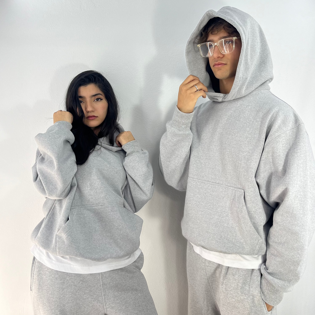 Grey Boxy Oversized Hoodie