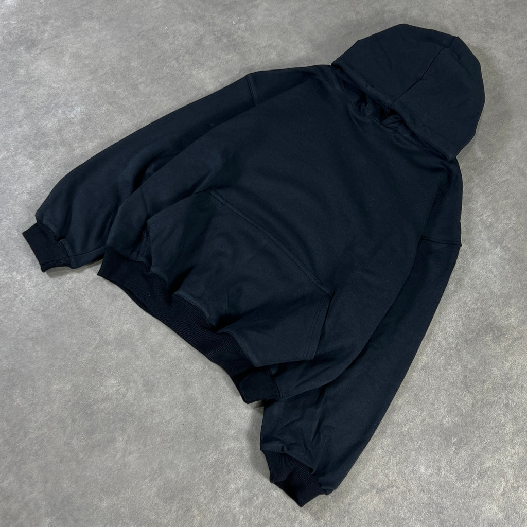 Black Boxy Oversized Hoodie